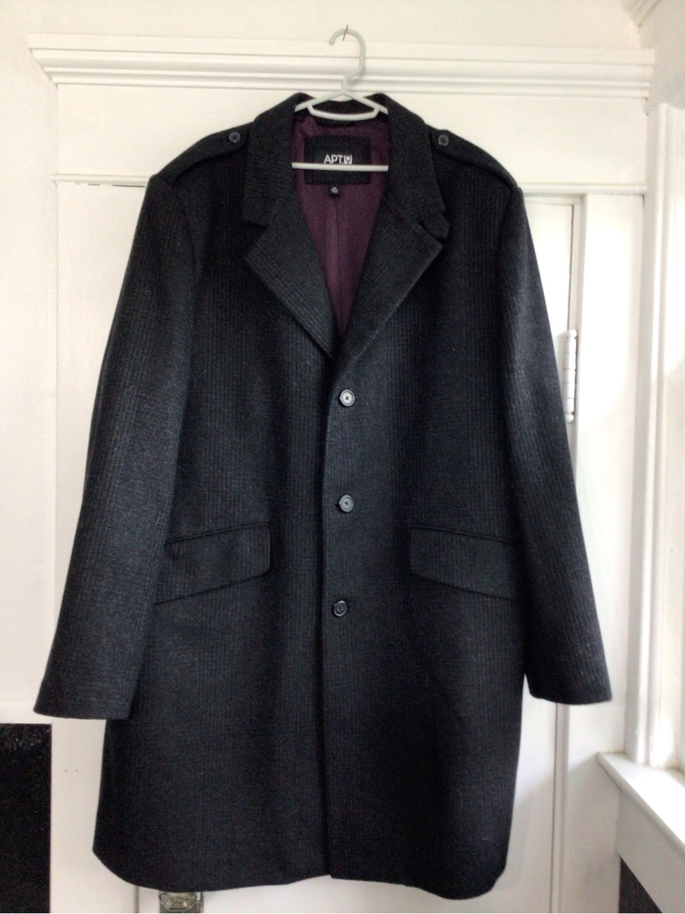 Apt. 9 Men’s Charcoal Wool-Blend Overcoat